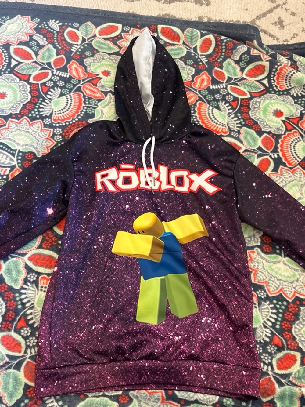 Kids' Galaxy Print Hoodie in Purple
